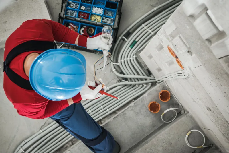 Electrical repair work in progress